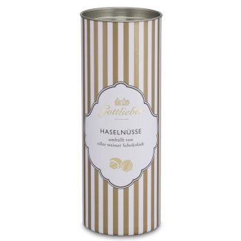 Hazelnuts with white chocolate (Elegant tin)